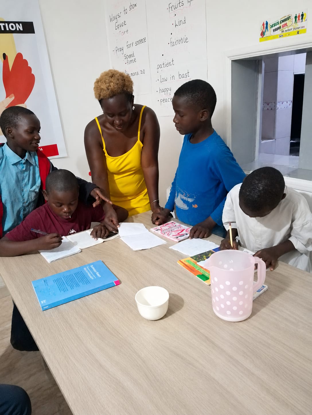 Child receiving education support and mentorship